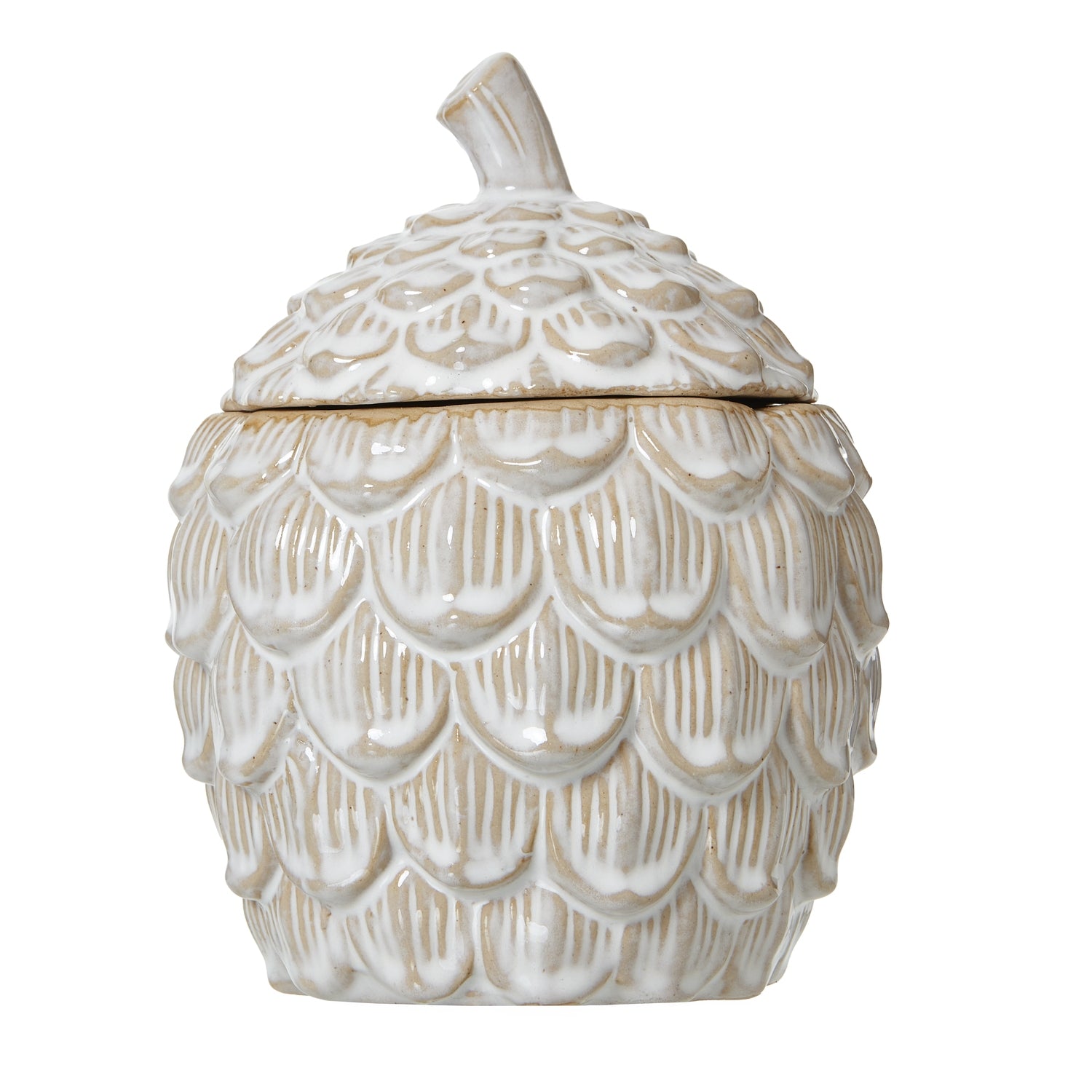 Large Ceramic Pine Cone Trinket Dish with Lid