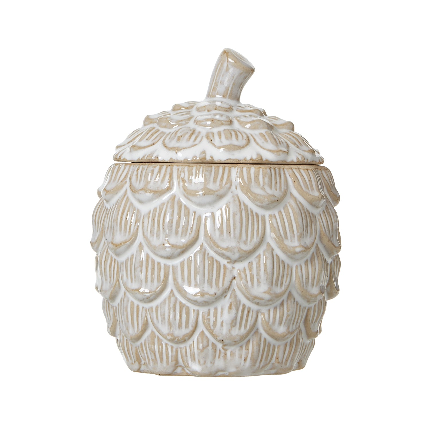 Medium Ceramic Pine Cone Trinket Dish with Lid