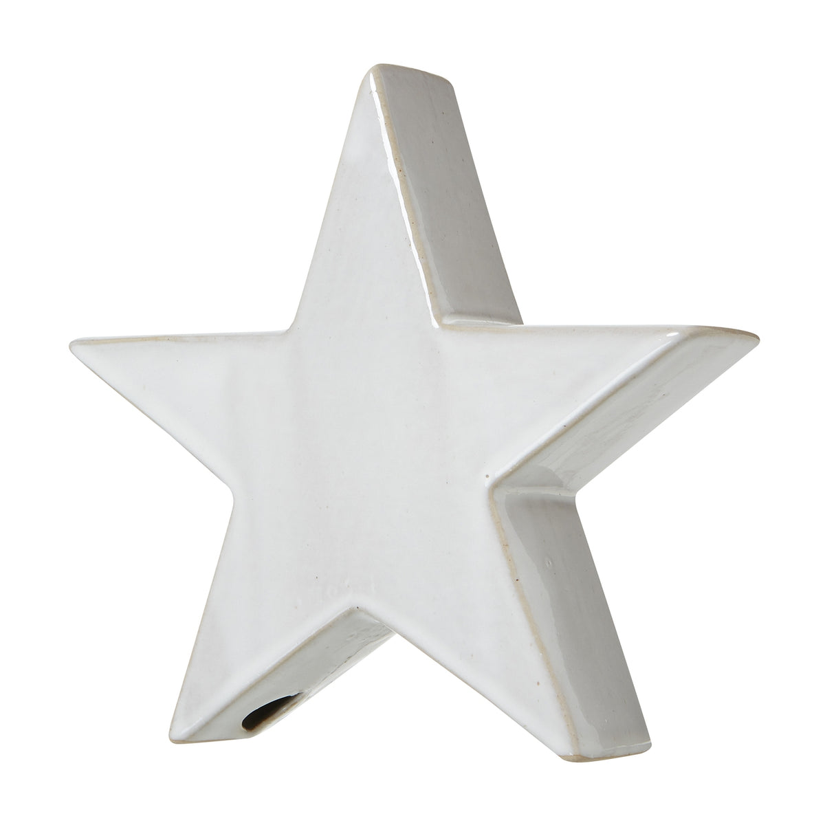 Large Ceramic Standing Star Decoration - Antique White