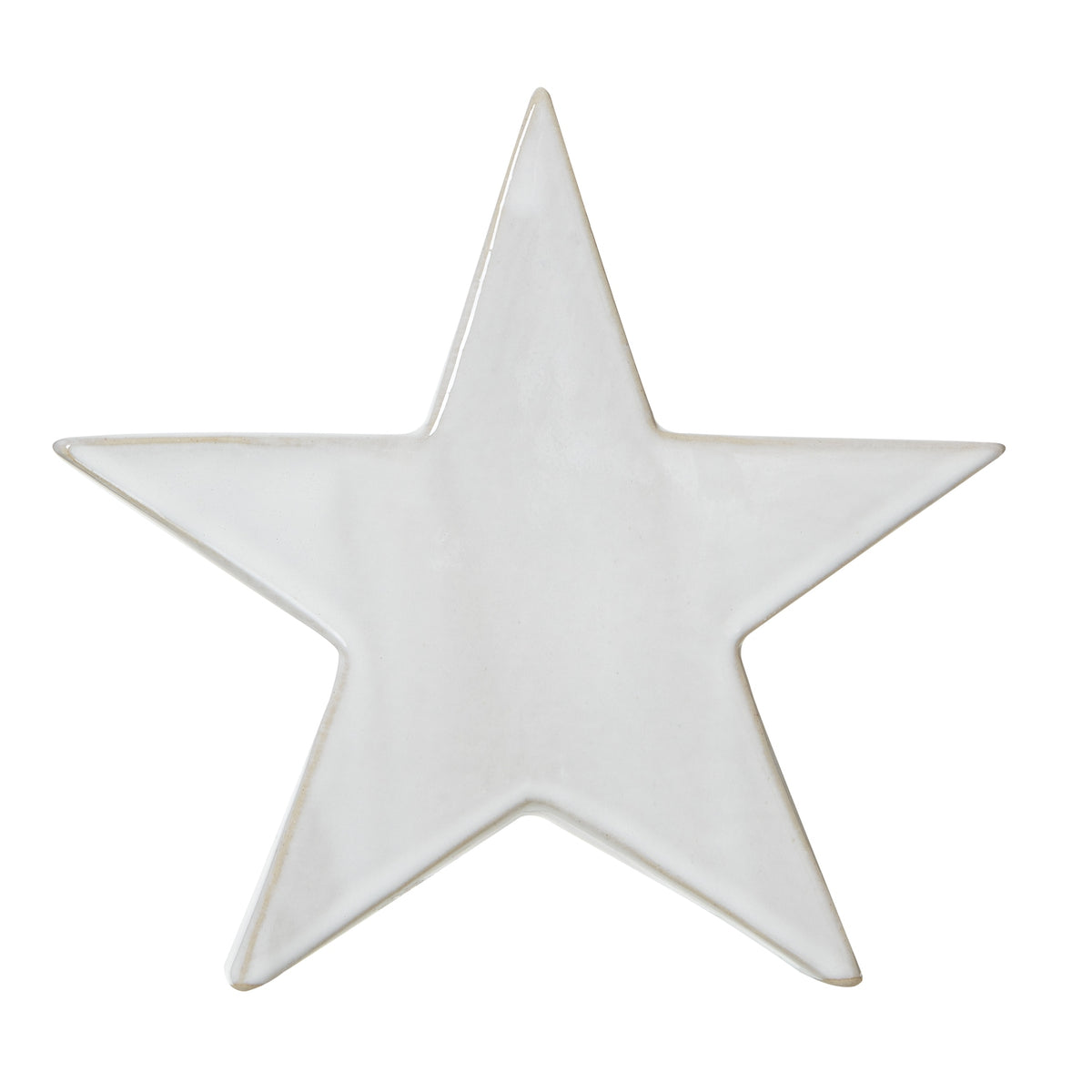 Large Ceramic Standing Star Decoration - Antique White