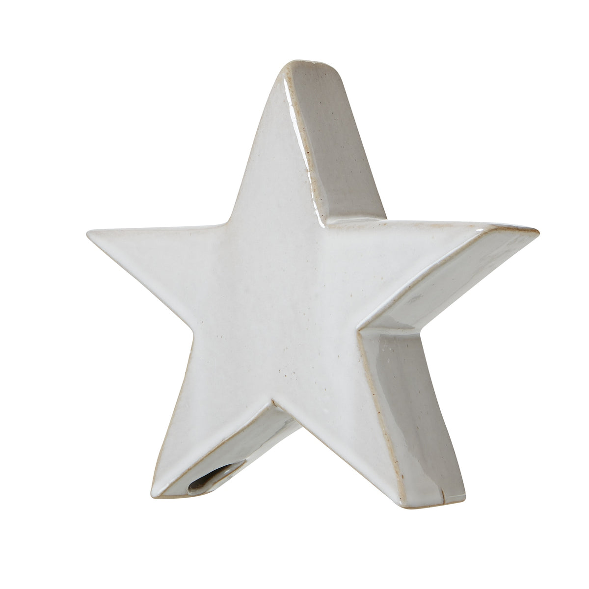 Medium Ceramic Standing Star Decoration - Antique White