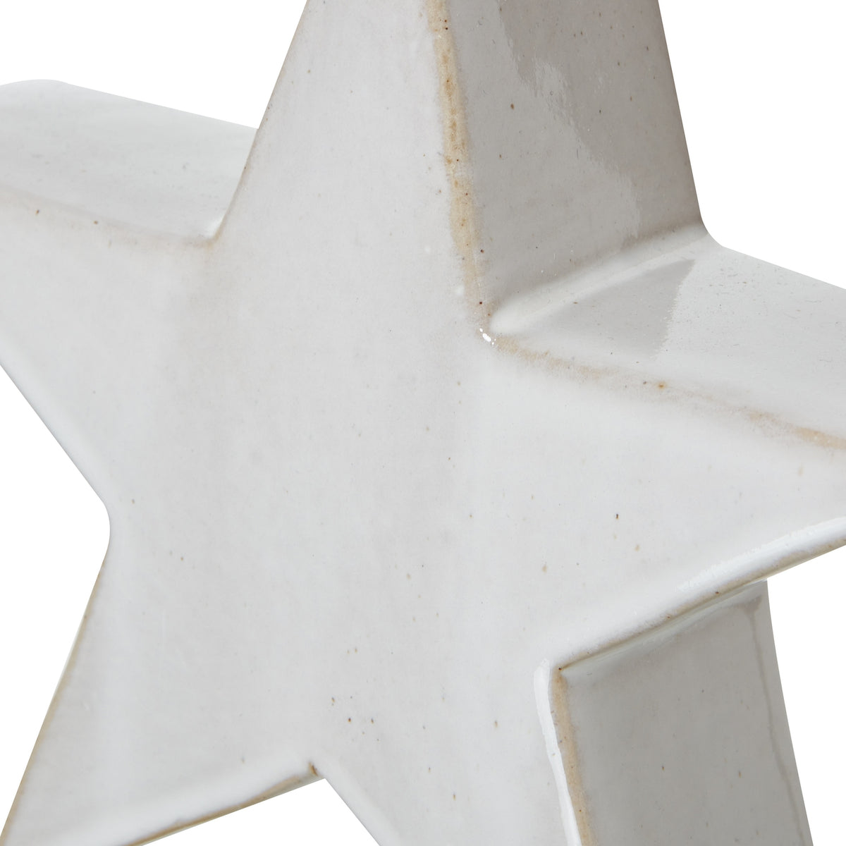 Medium Ceramic Standing Star Decoration - Antique White