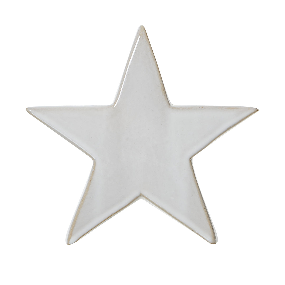 Medium Ceramic Standing Star Decoration - Antique White