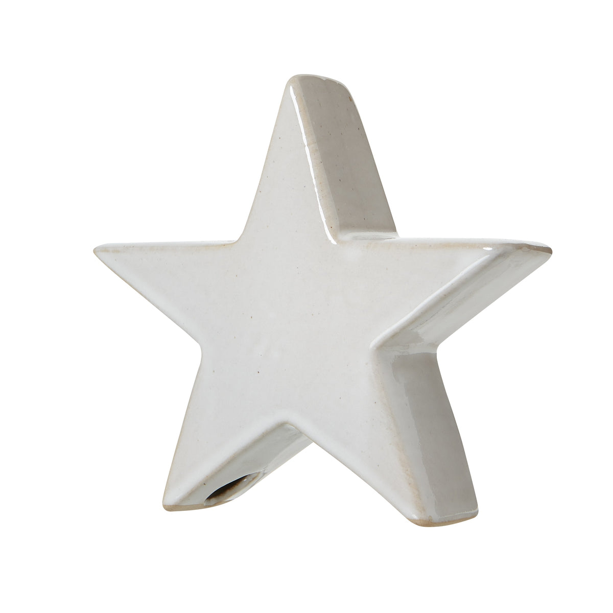 Small Ceramic Standing Star Decoration - Antique White
