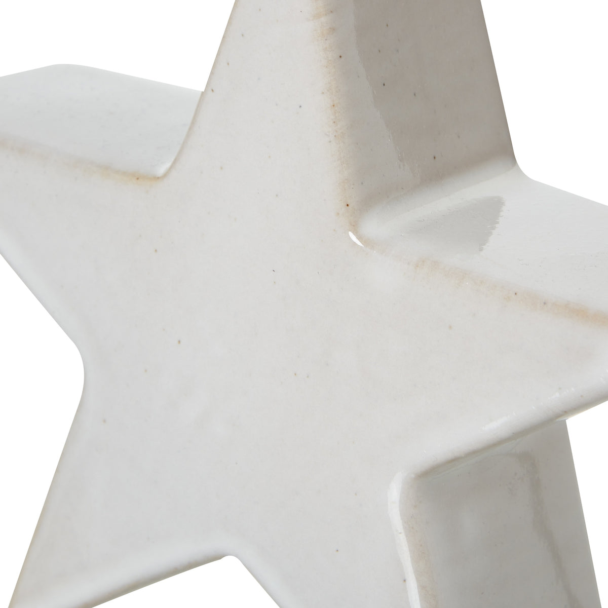 Small Ceramic Standing Star Decoration - Antique White