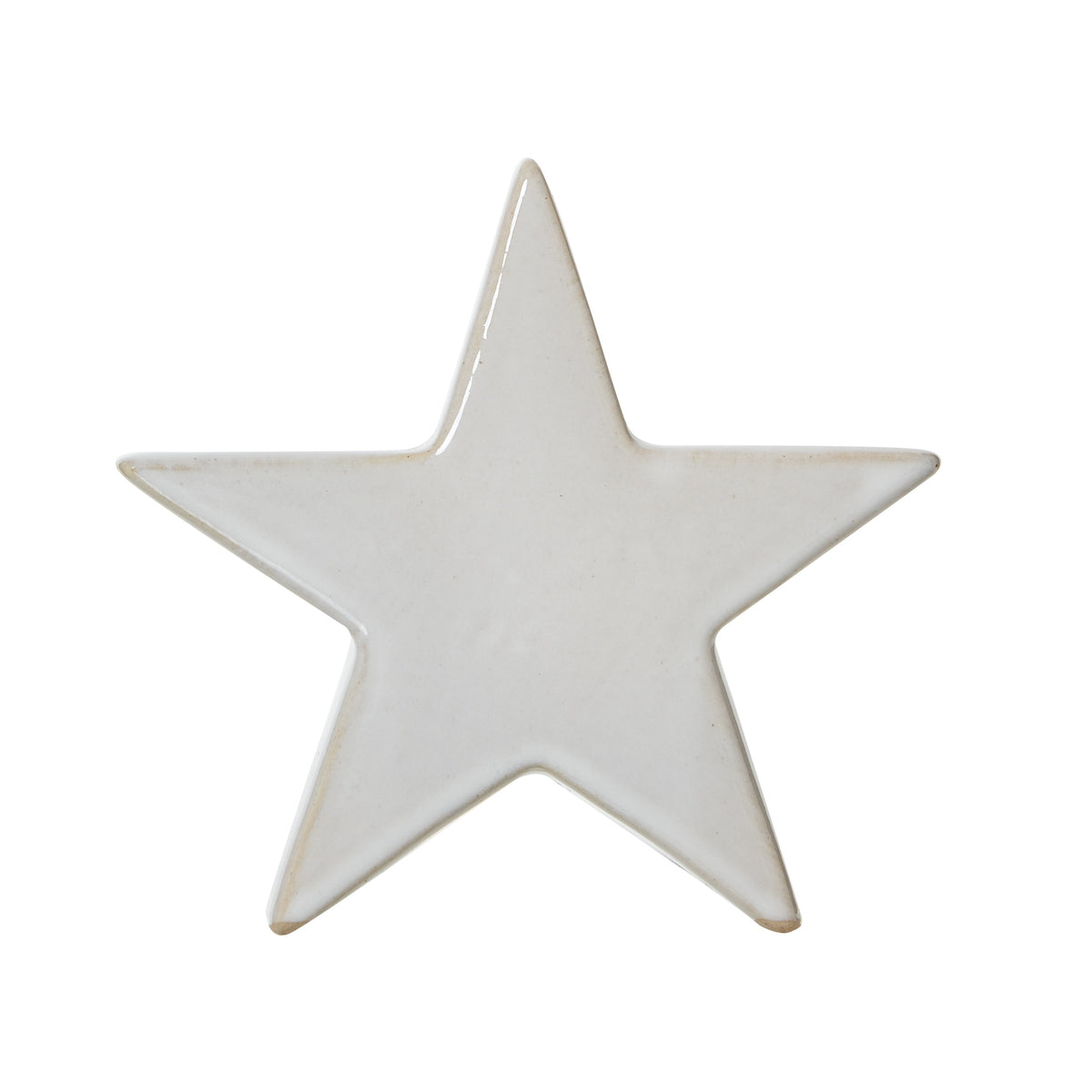 Small Ceramic Standing Star Decoration - Antique White