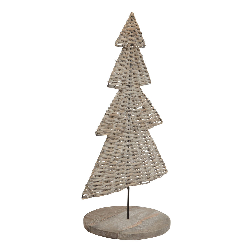 Noel Collection Large Wicker Tree Ornament - Brown