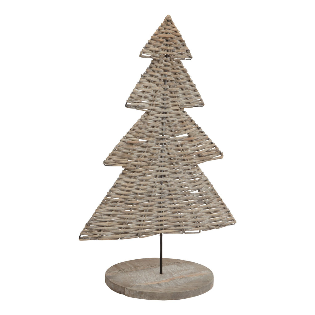 Noel Collection Large Wicker Tree Ornament - Brown