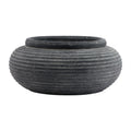 Amalfi Grey Round Ribbed Planter - Grey