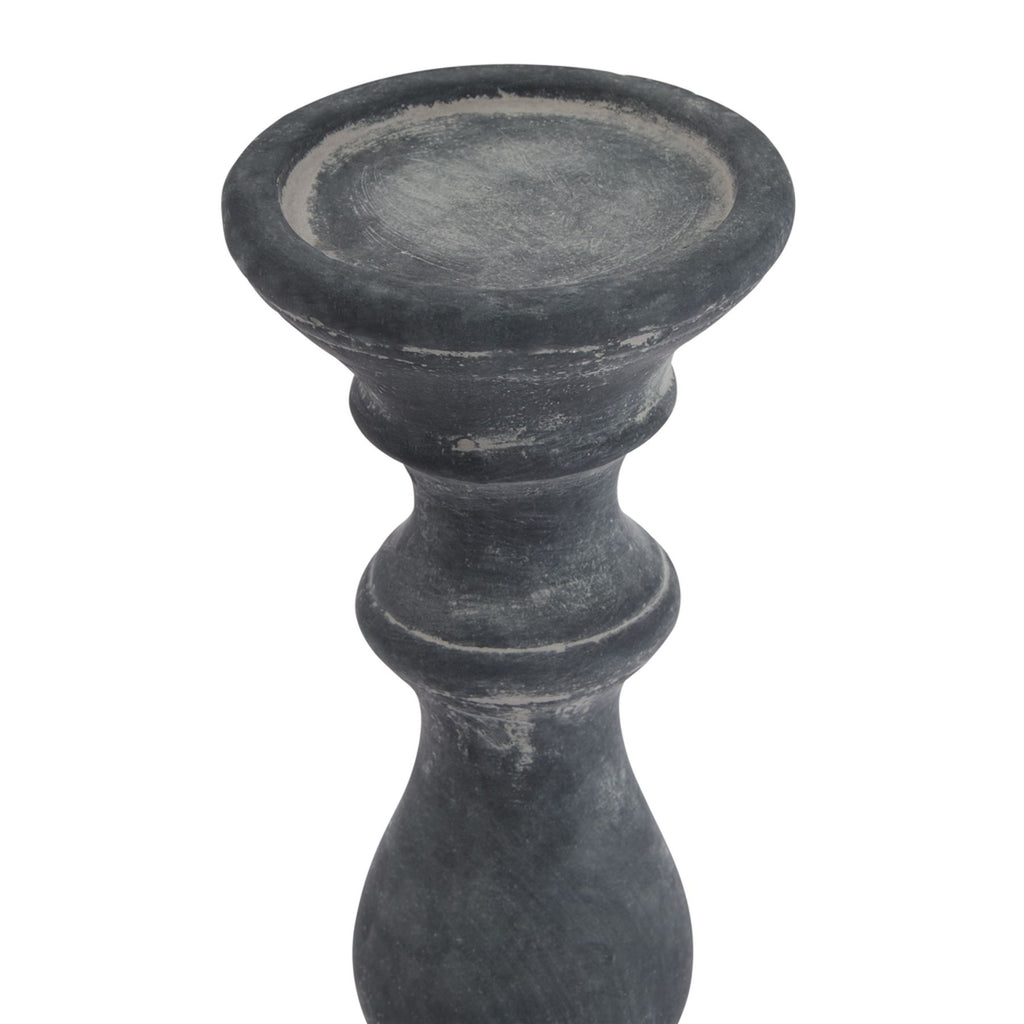 Amalfi Small Grey Column Candle Holder - Grey