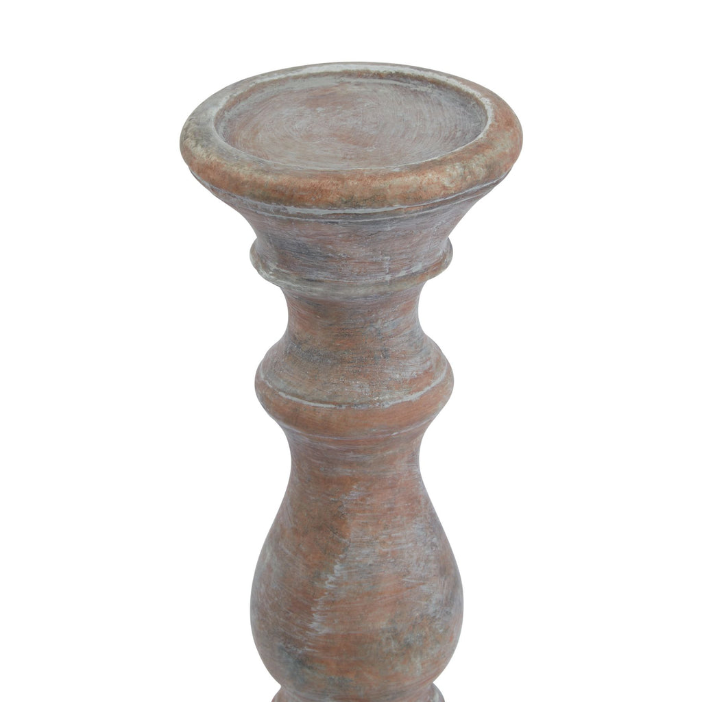 Siena Brown Column Candle Holder - Brown