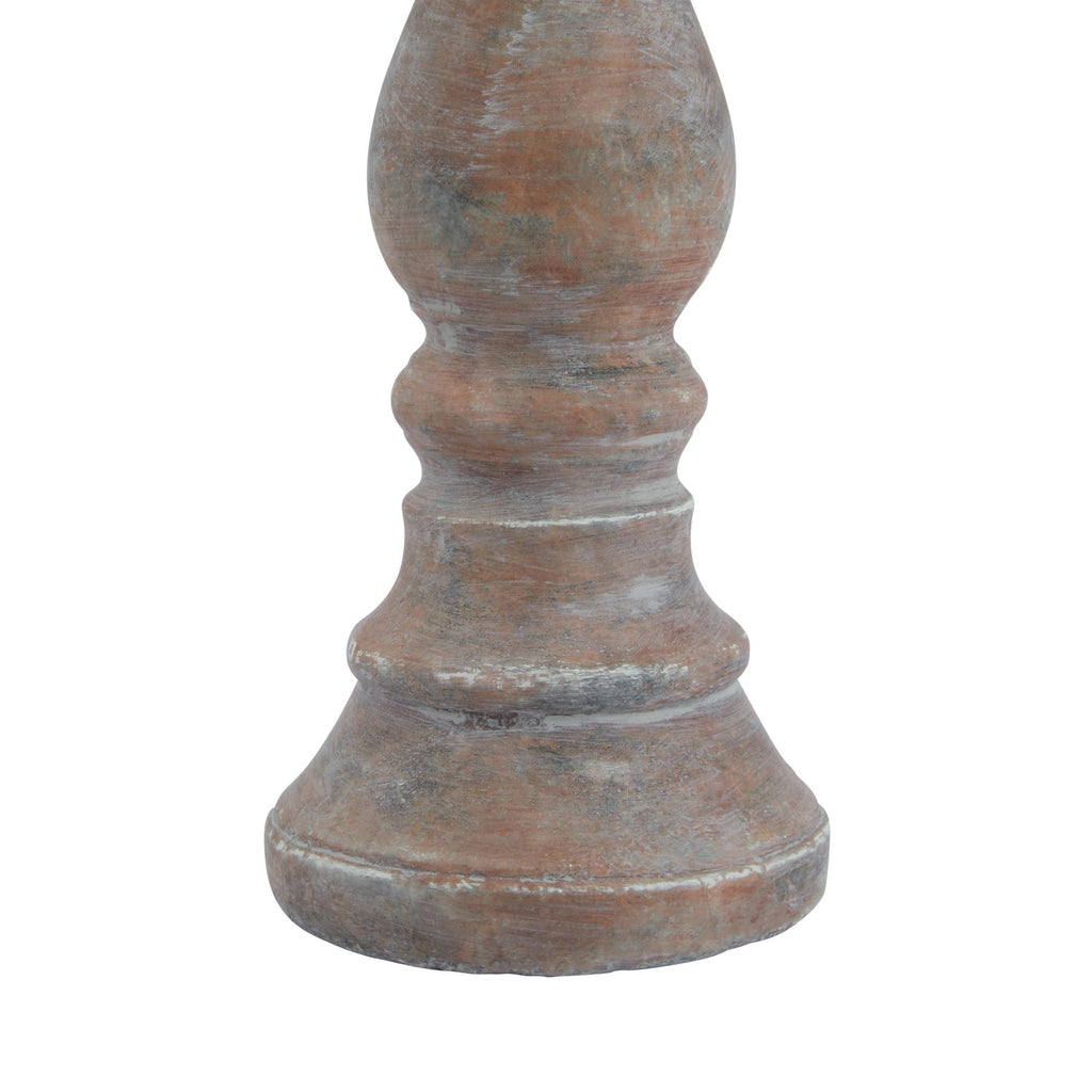 Siena Small Brown Column Candle Holder - Brown