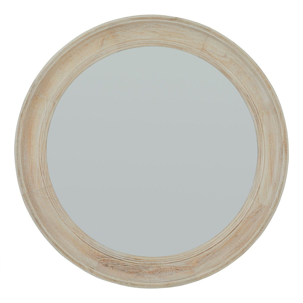 Washed Wood Framed Mirror - Brown