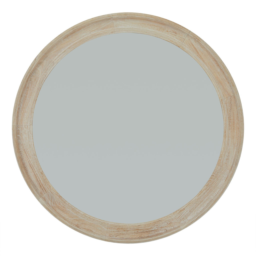 Washed Wood Large Framed Mirror - Brown