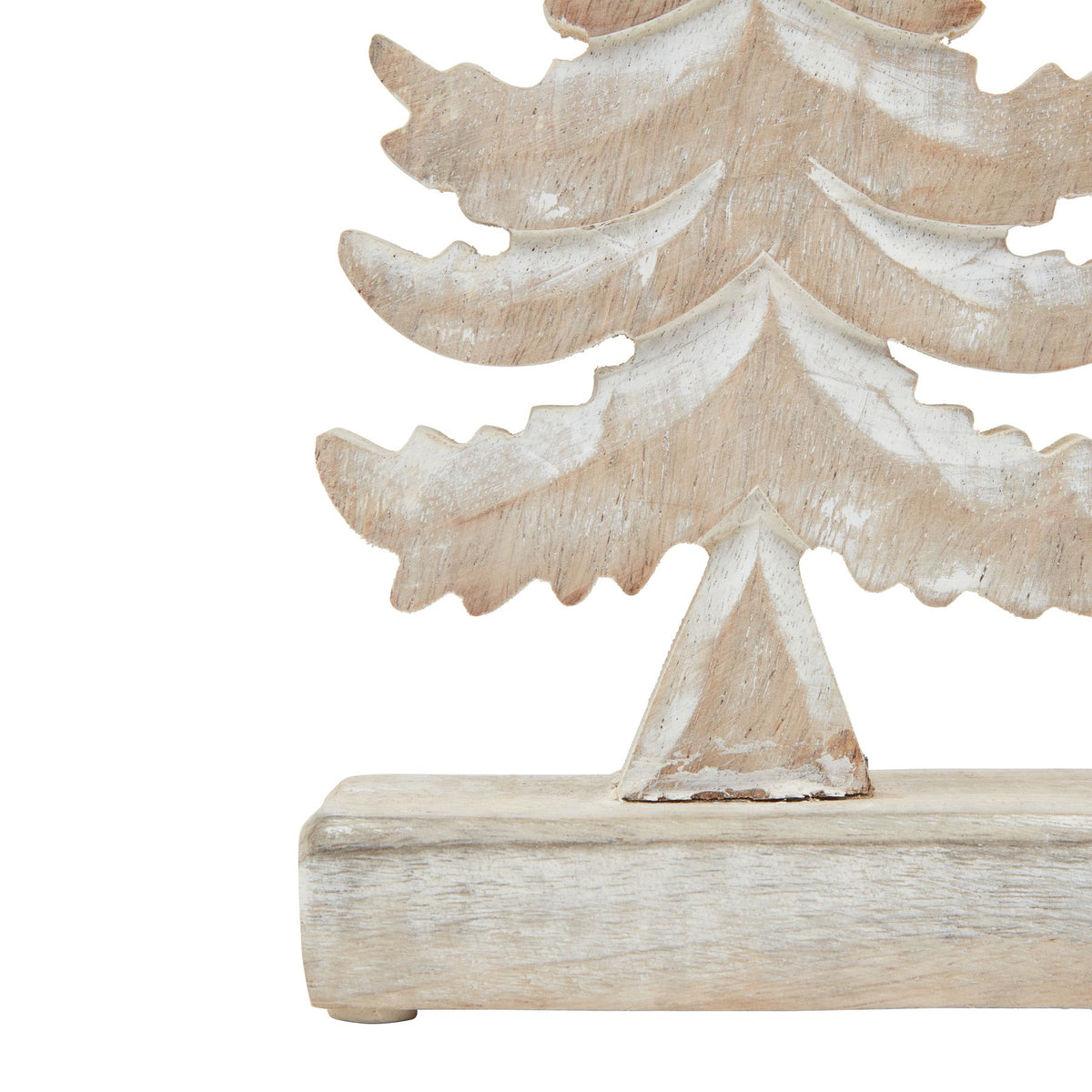 White Wash Collection Wooden Tiered Tree Decoration - White