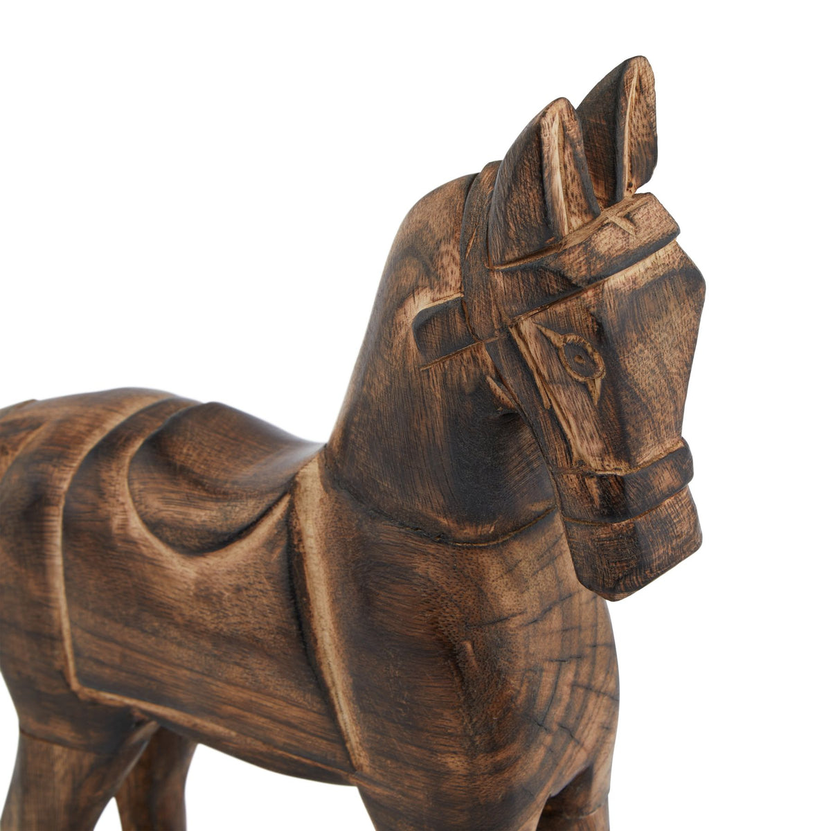 Large Natural Rustic Rocking Horse - Brown