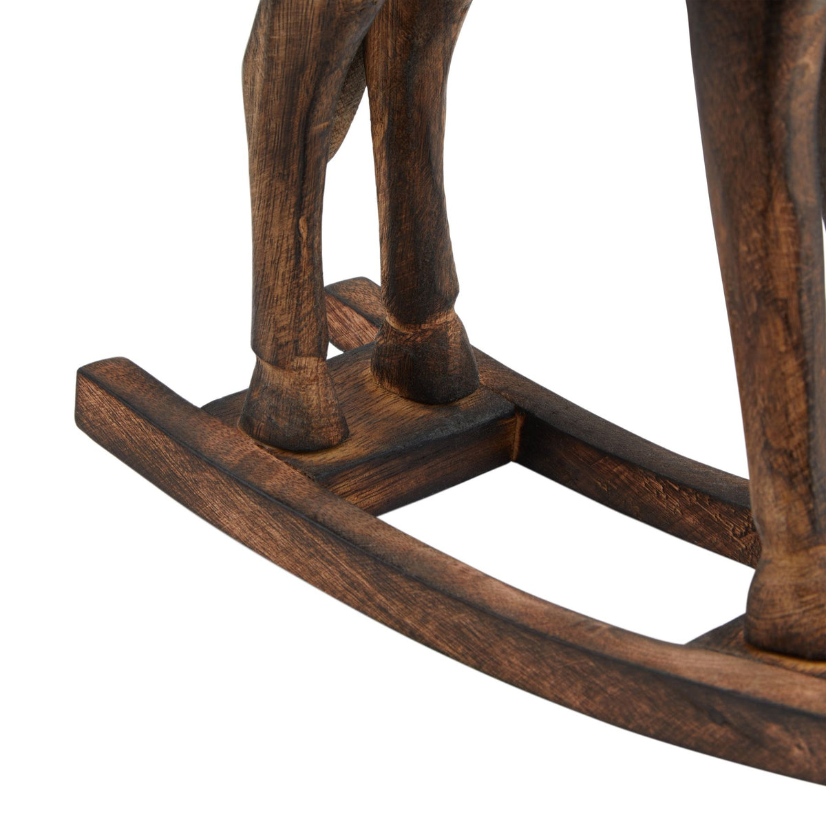 Large Natural Rustic Rocking Horse - Brown