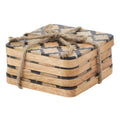 Set of 4 Wood Effect Black Geometric Coasters