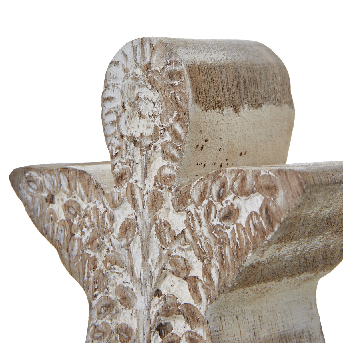White Wash Collection Patterned Large Angel Decoration - White