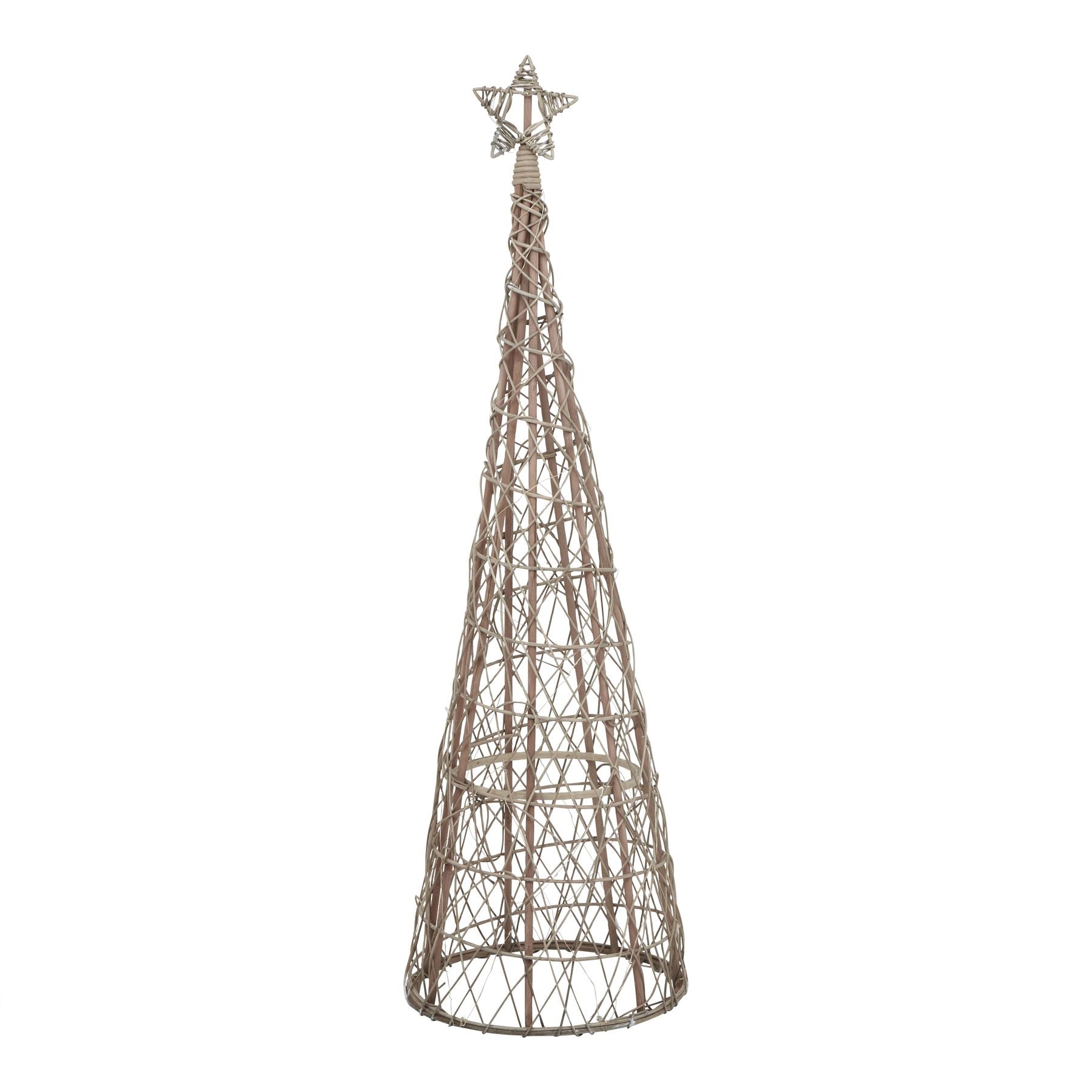 Large Led Wicker Christmas Tree with Star