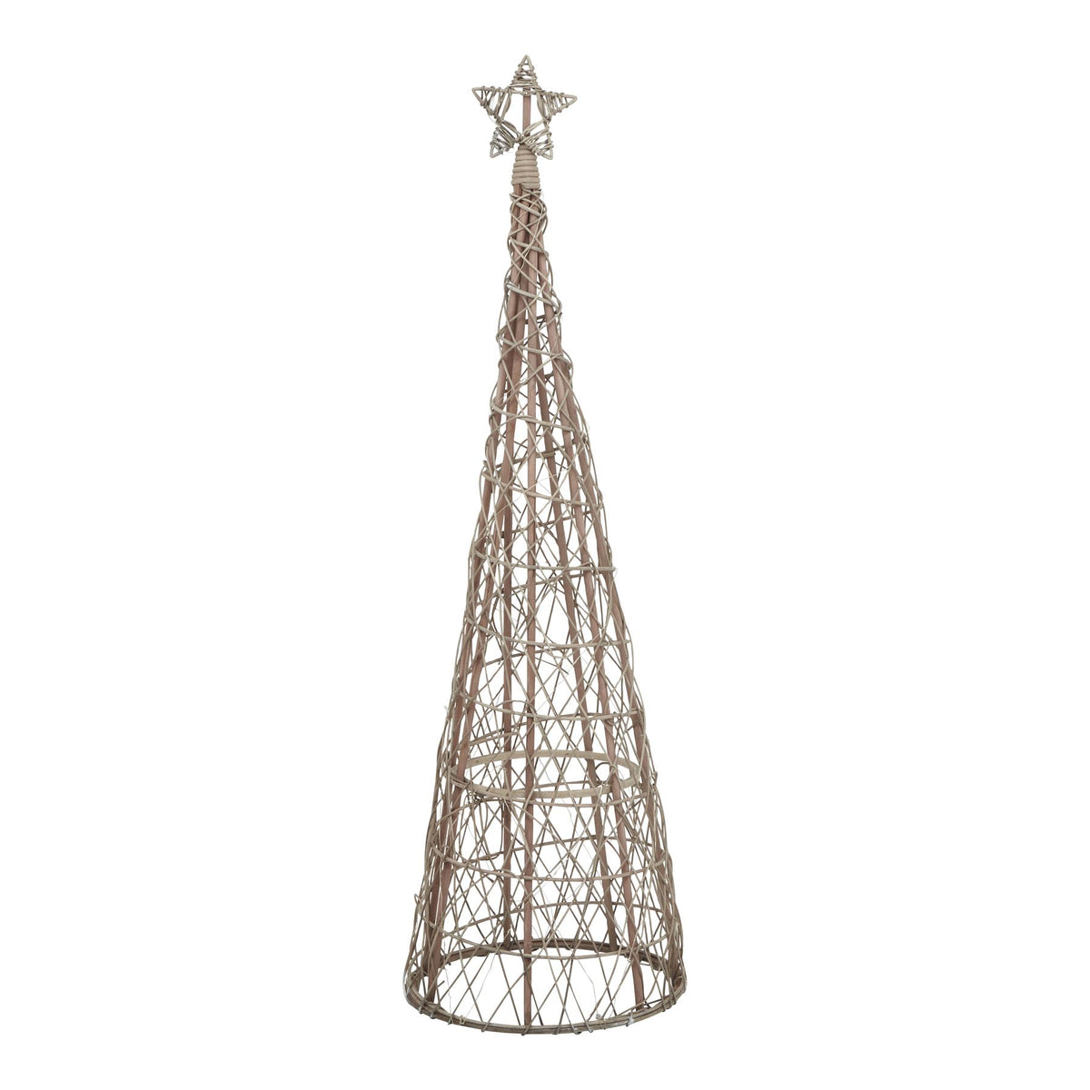 Large Led Wicker Christmas Tree with Star