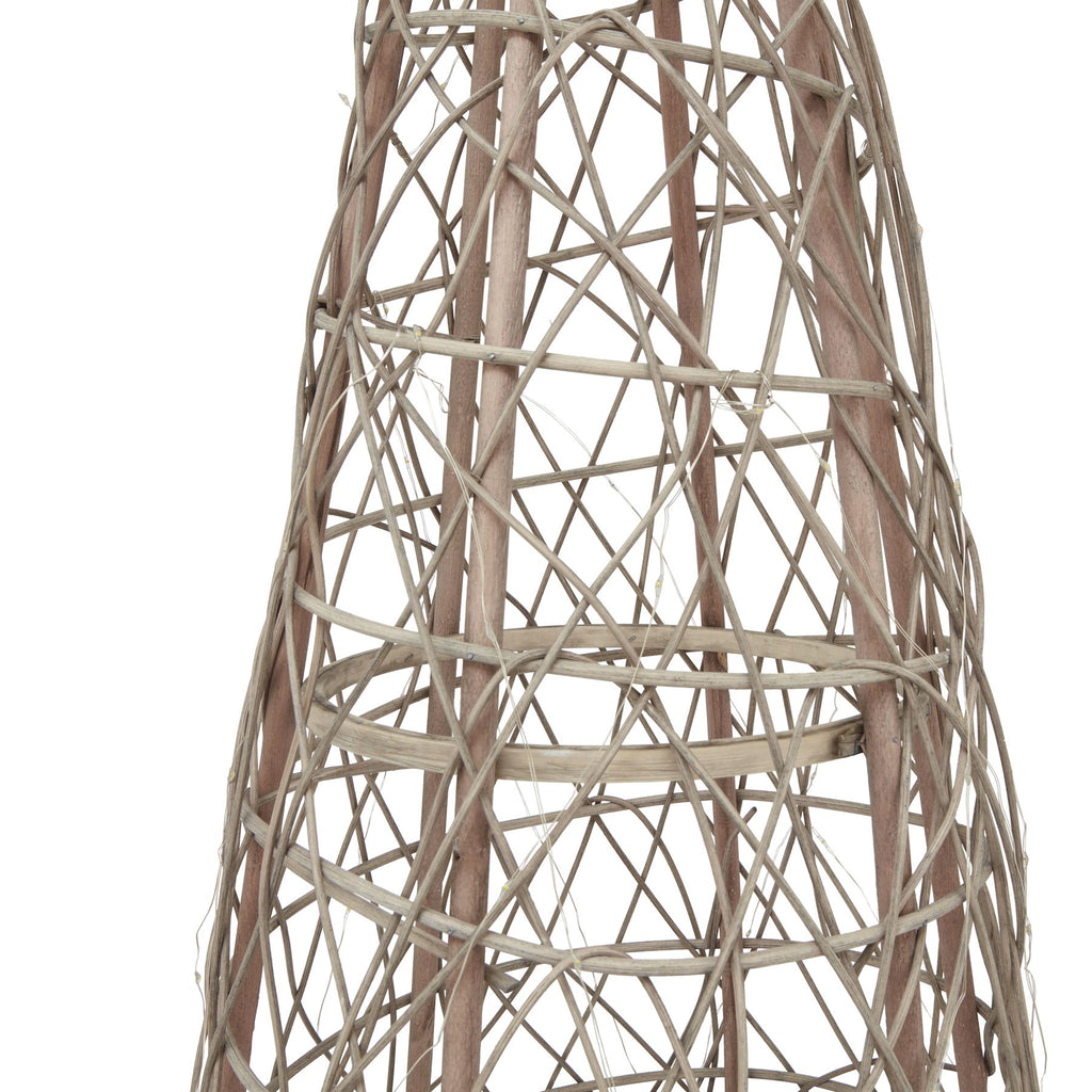 Led Wicker Christmas Tree with Star - Brown