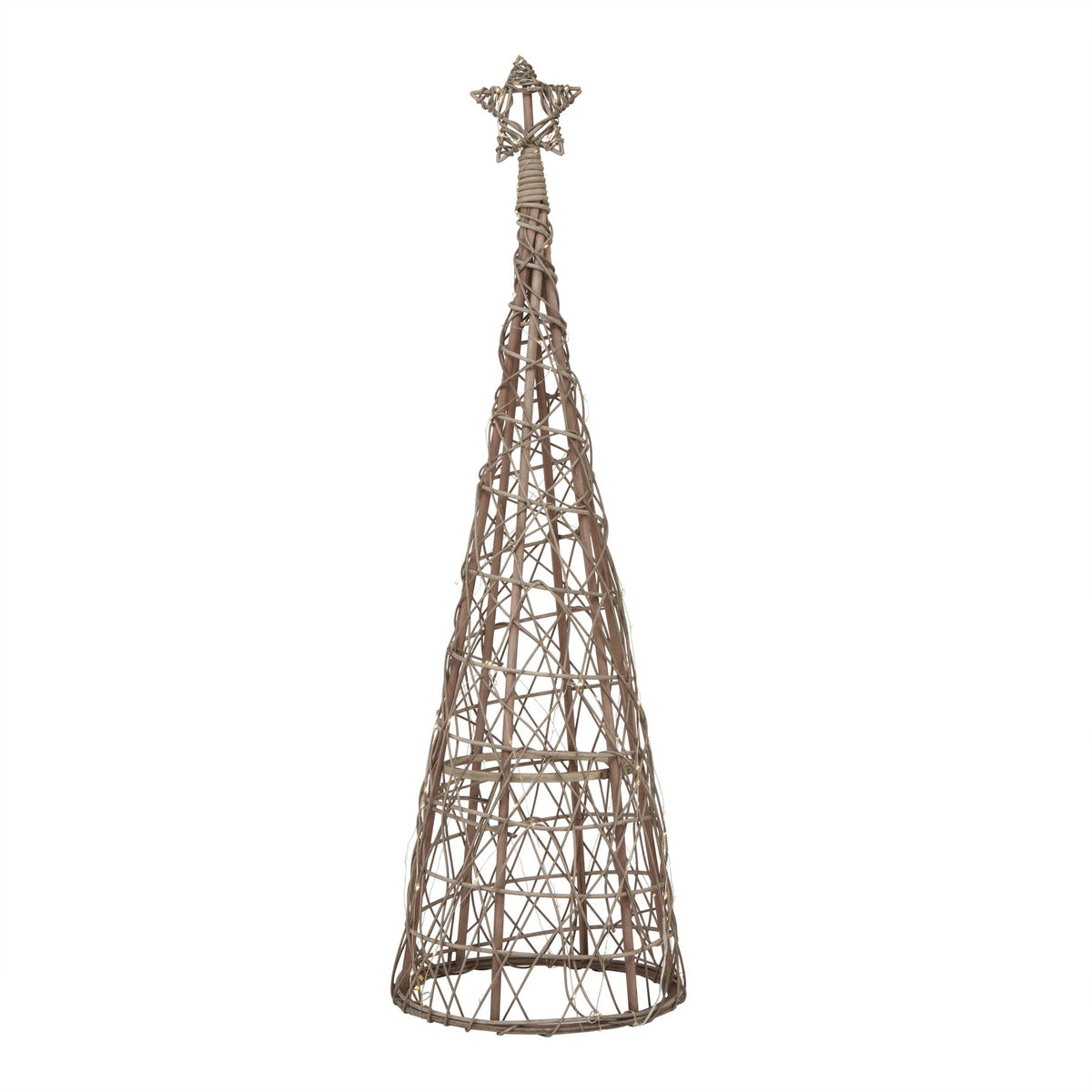 Led Wicker Christmas Tree with Star