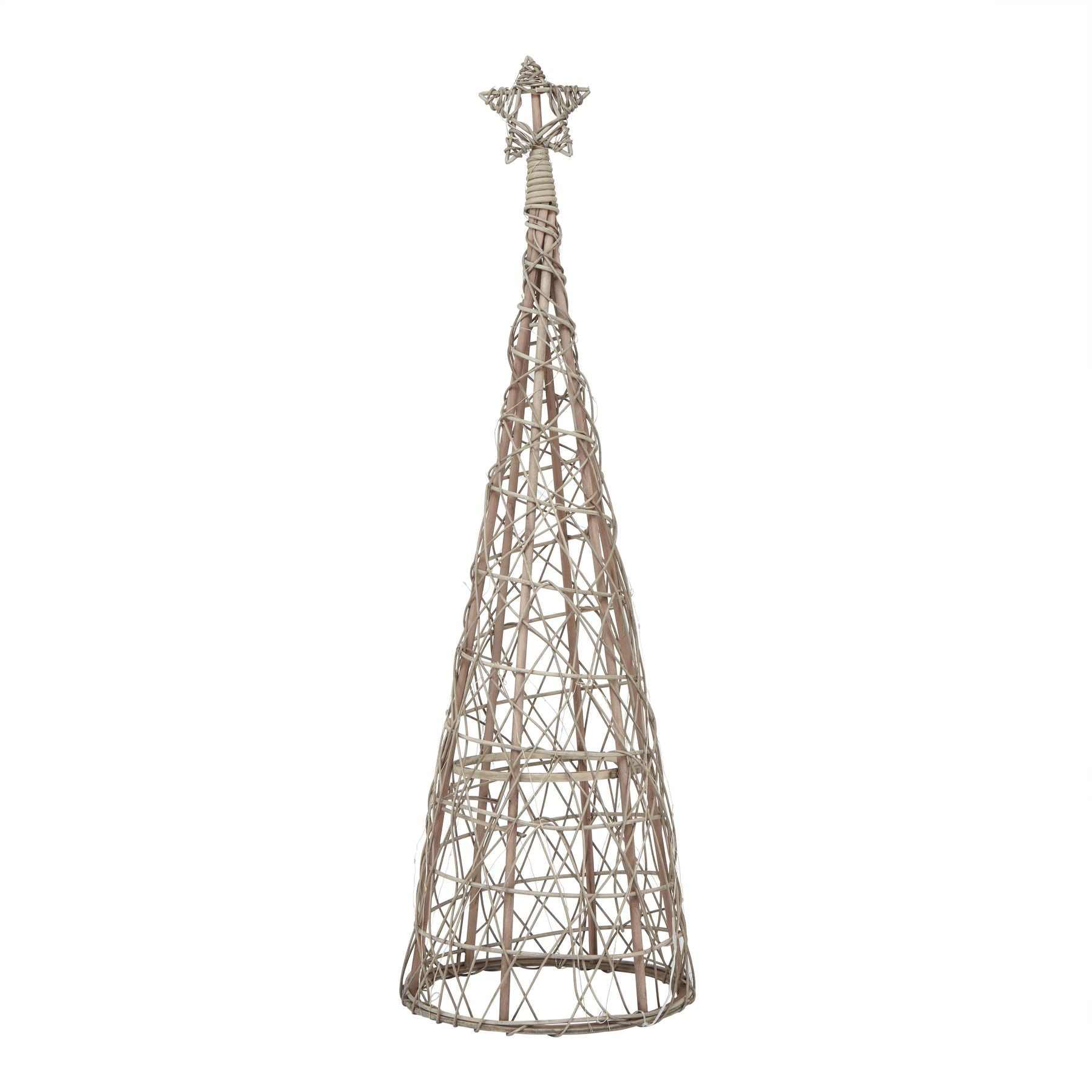 Led Wicker Christmas Tree with Star