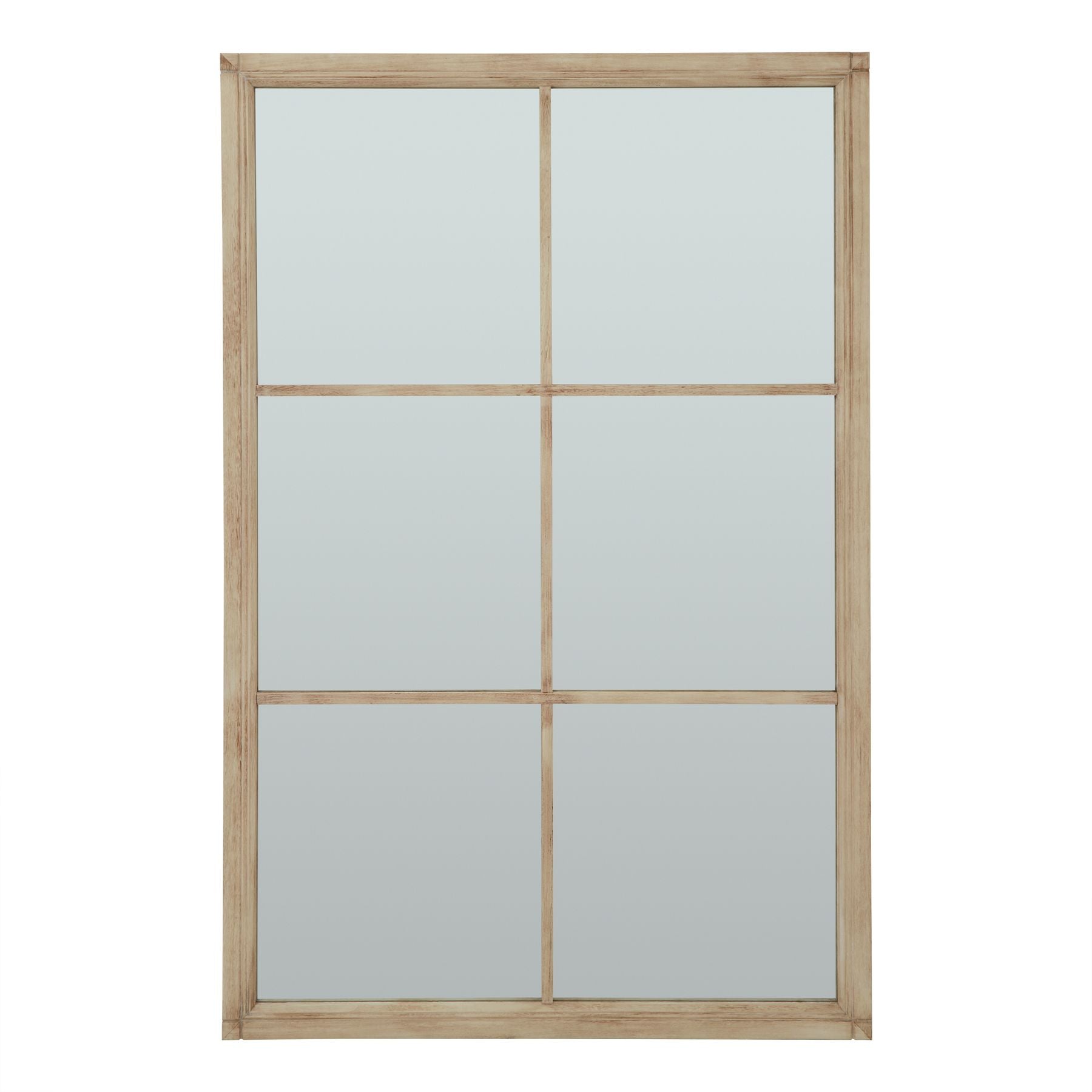 Washed Wood Xl Window Mirror