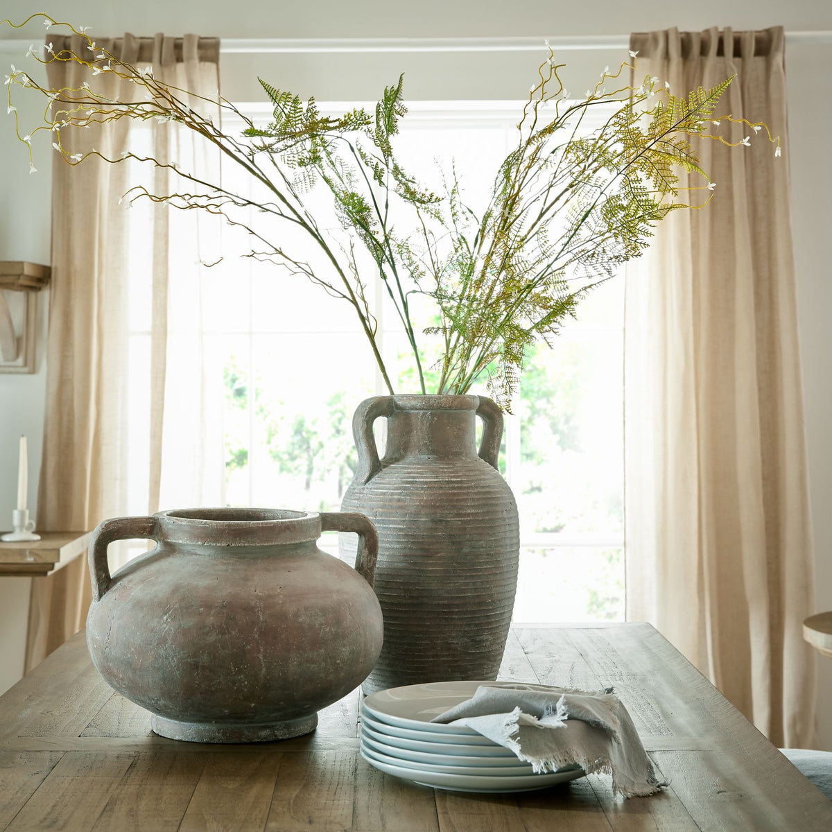 Siena Brown Amphora Pot - Brown