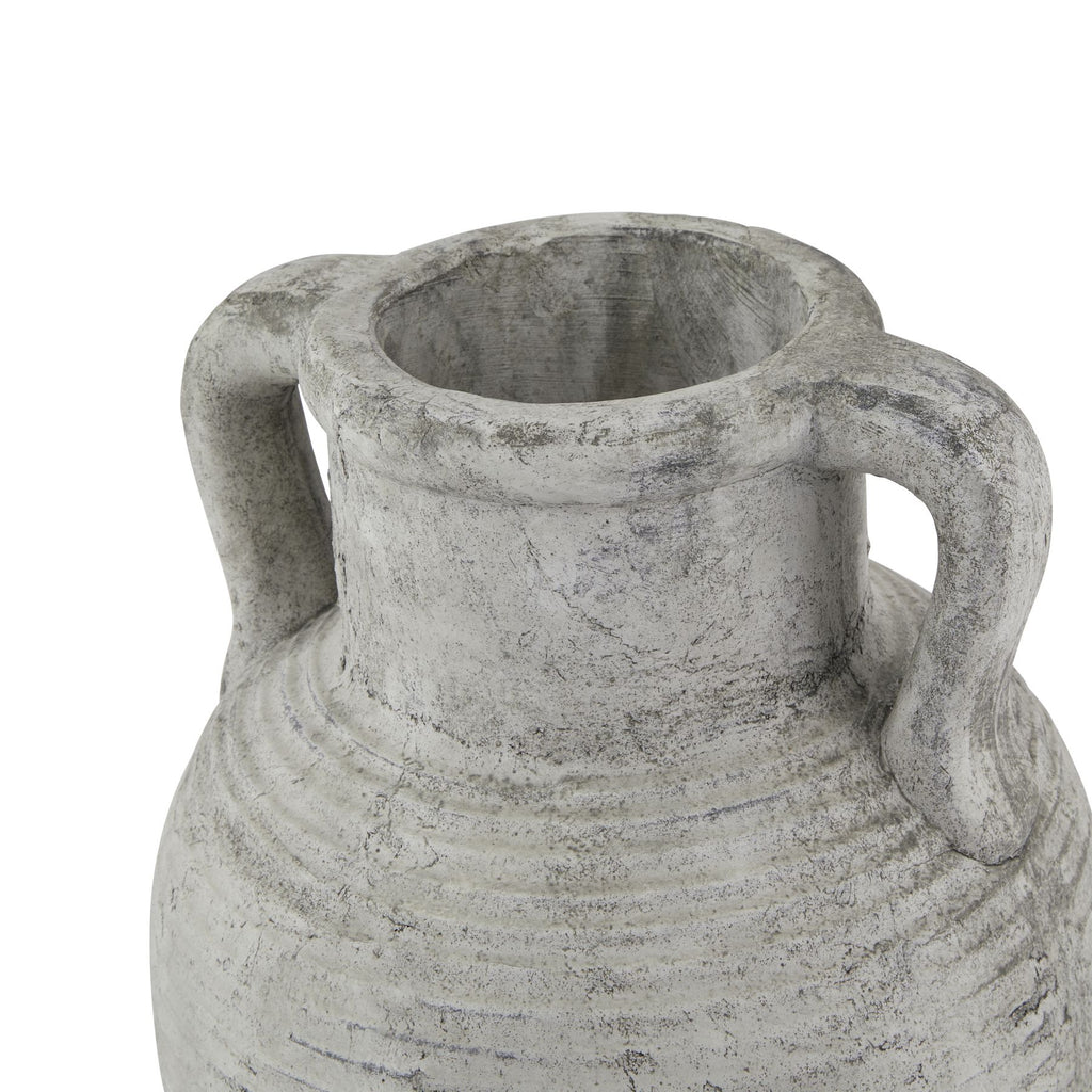 Athena Stone Amphora Pot - White