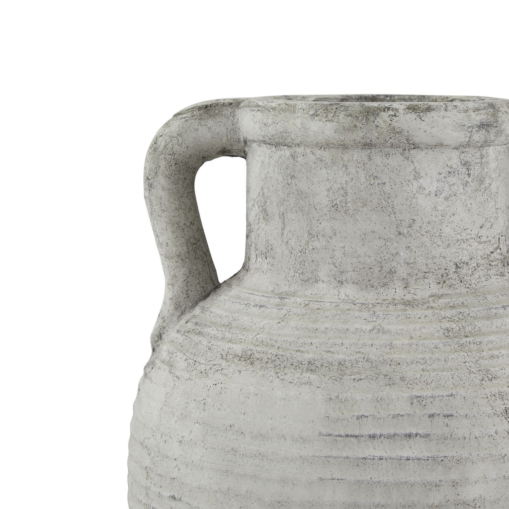 Athena Stone Large Amphora Pot - White