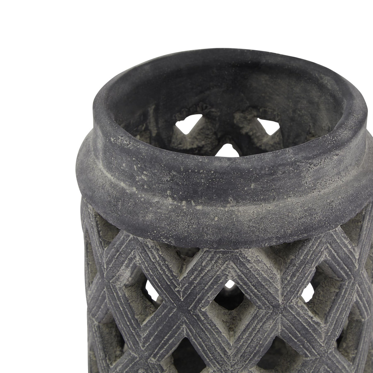 Amalfi Grey Large Lattice Lantern - Grey