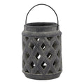 Amalfi Grey Large Lattice Lantern - Grey