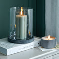 Amalfi Grey Hurricane Lantern - Grey