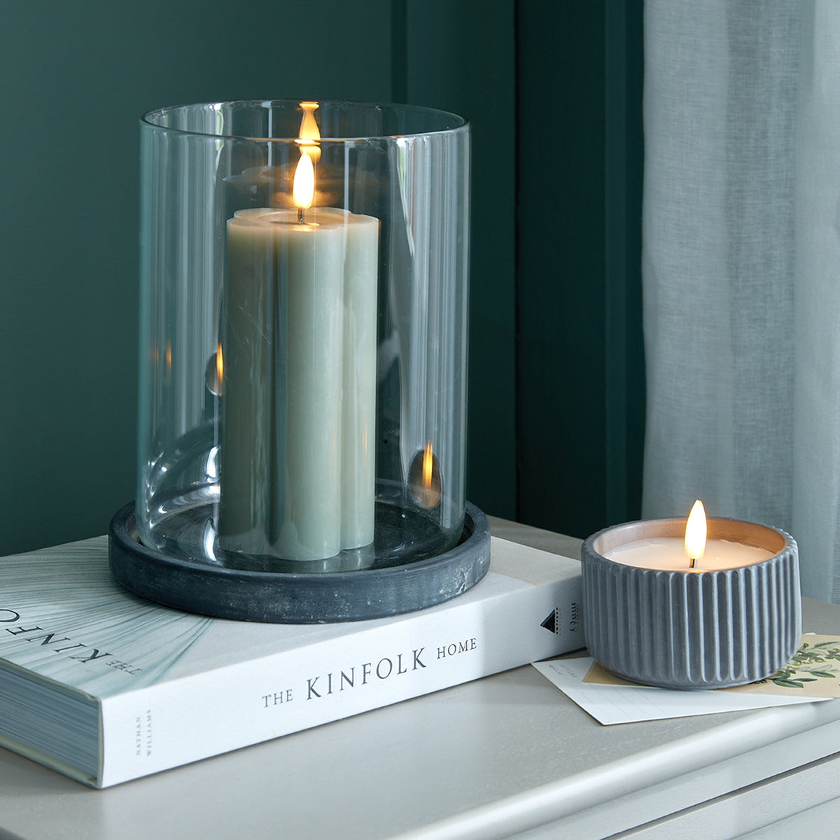 Amalfi Grey Hurricane Lantern