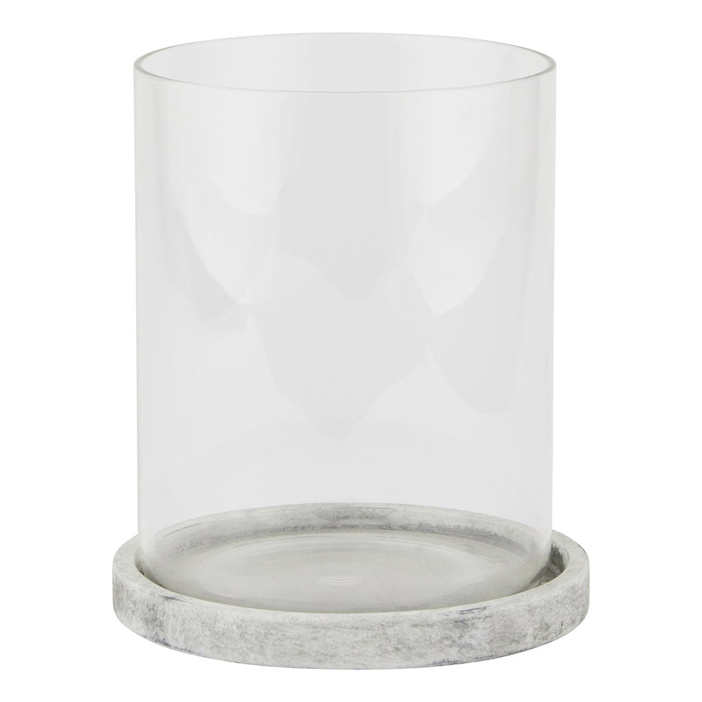 Athena Stone Large Hurricane Lantern - White