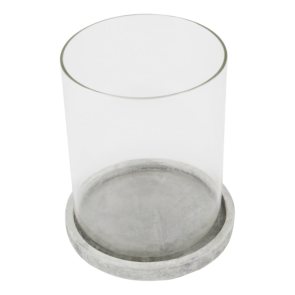 Athena Stone Hurricane Lantern - White