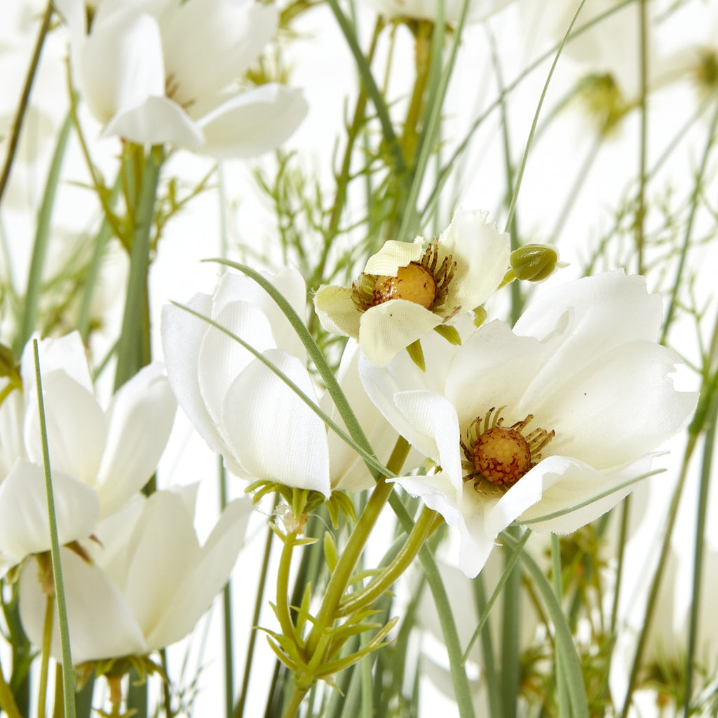 Large White Meadow Plant In Pot - White