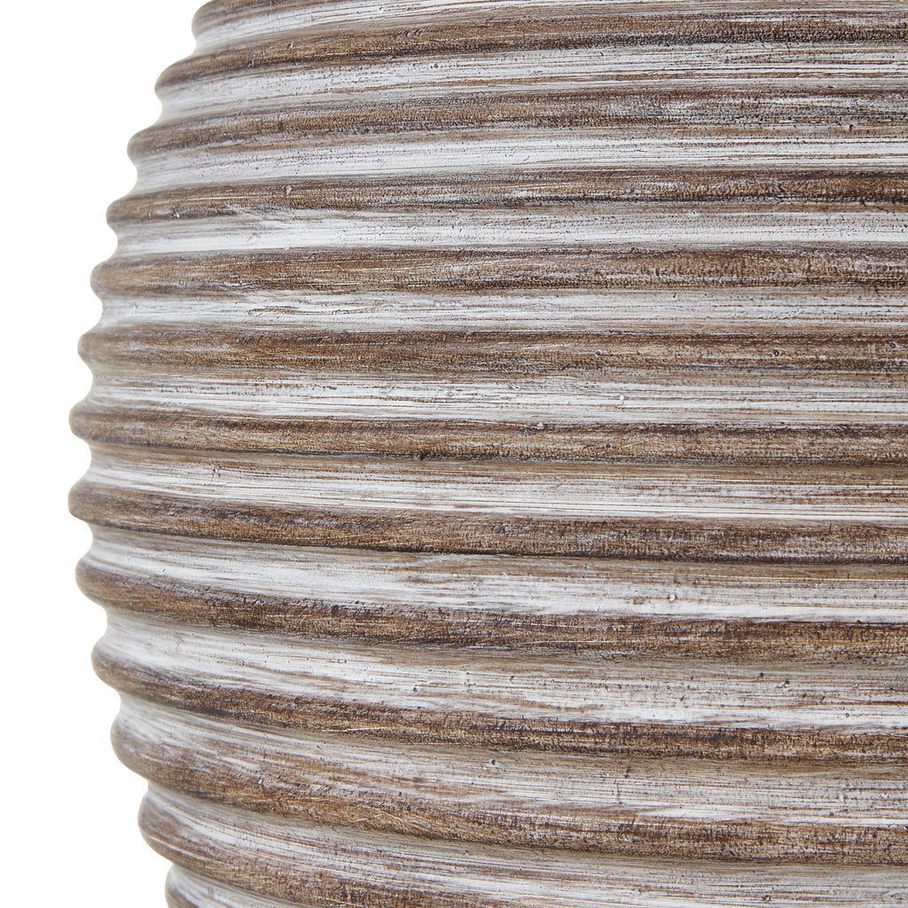 Saturn Table Lamp with Linen Shade - Brown