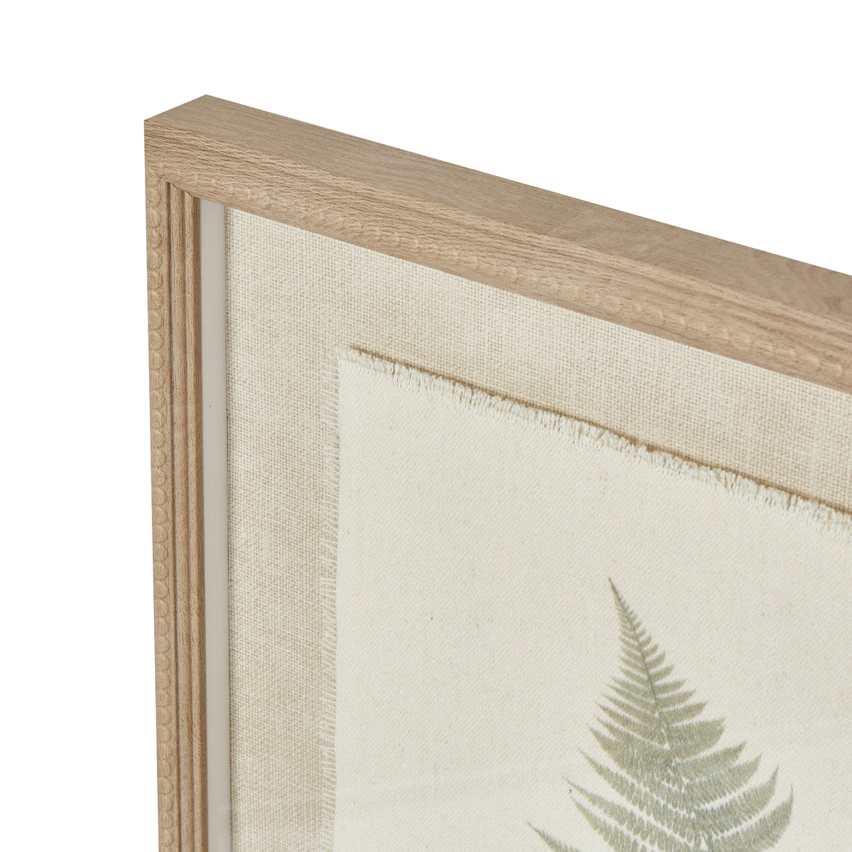 Bracken Art On Texture-Torn Paper with Beaded Frame