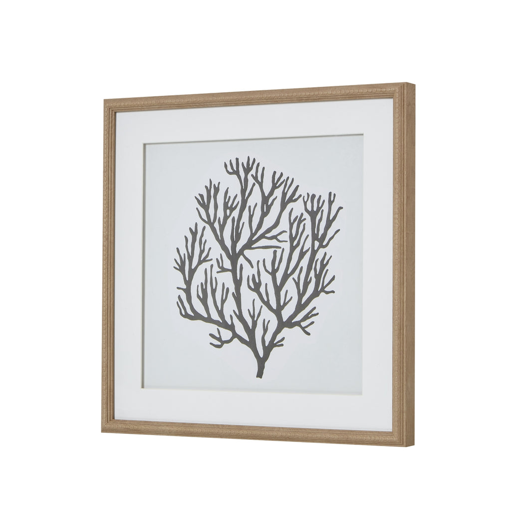 Atol Coral Art Mounted In Beaded Frame - Brown