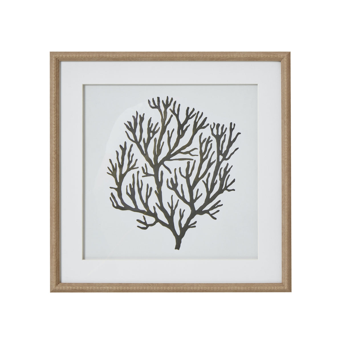 Atol Coral Art Mounted In Beaded Frame - Brown