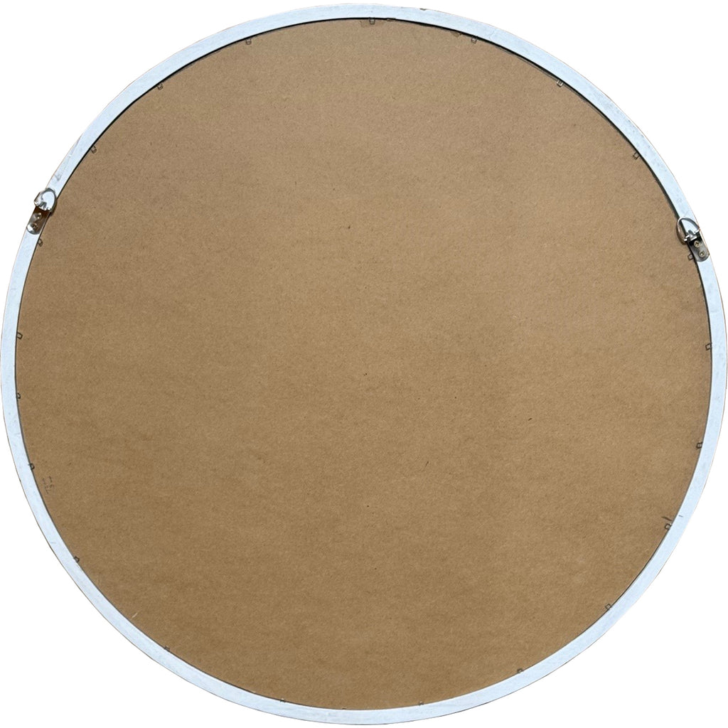 Washed Wood Framed Beaded Mirror - Brown