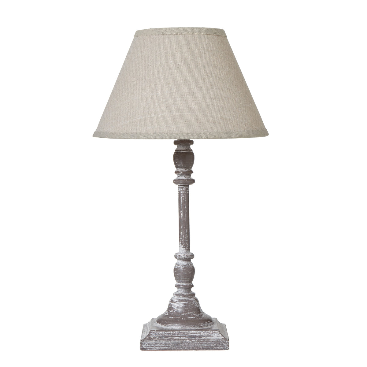 Antia Stem Table Lamp with Linen Shade - White