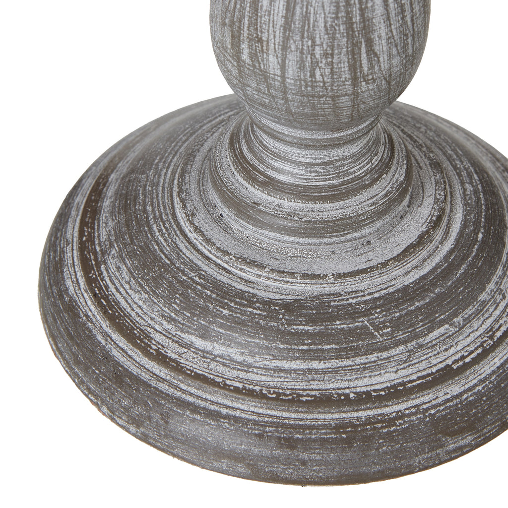 Augusta Column Table Lamp with Linen Shade - Grey