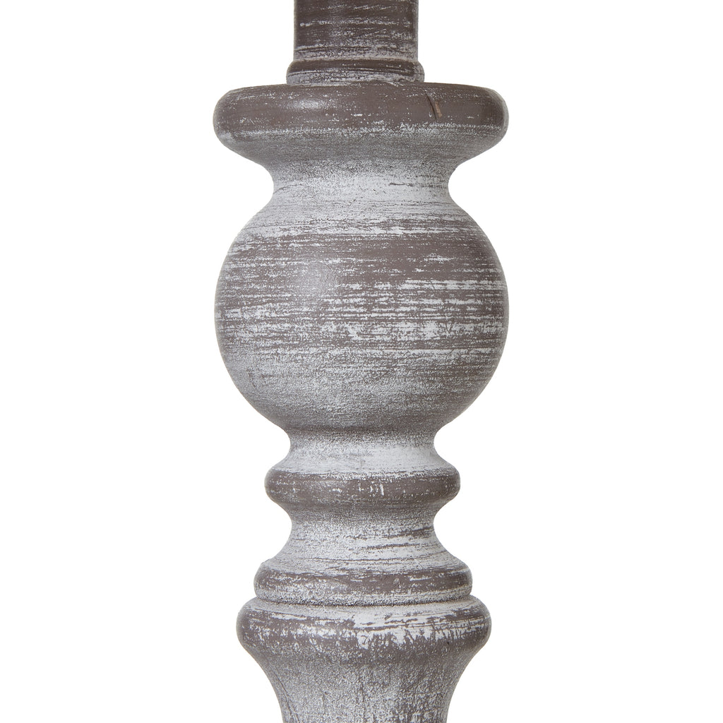 Dunum Column Table Lamp with Linen Shade - White