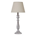Dunum Column Table Lamp with Linen Shade - White