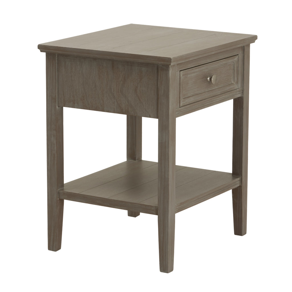 Serene Collection One Drawer Side Table - Grey