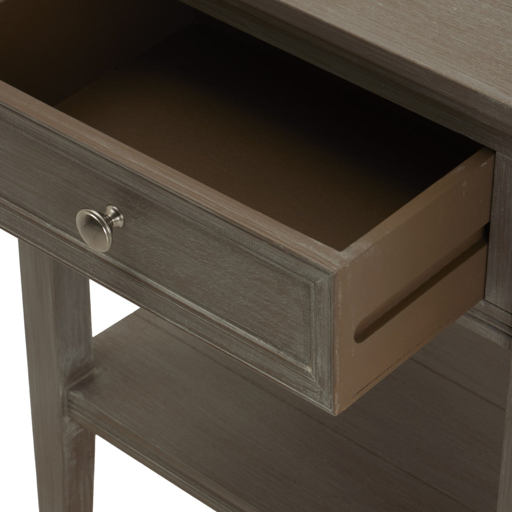 Serene Collection One Drawer Side Table - Grey